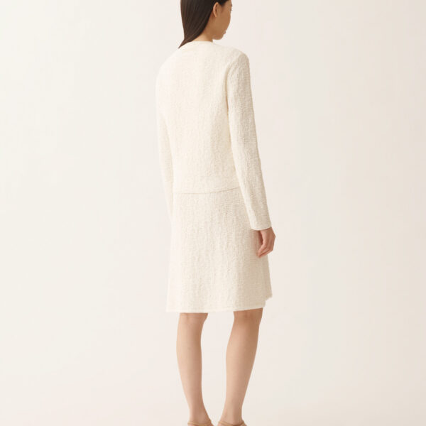Cotton Tweed Bomber with Sequins in Butter