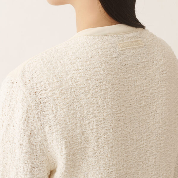 Cotton Tweed Bomber with Sequins in Butter - Image 5