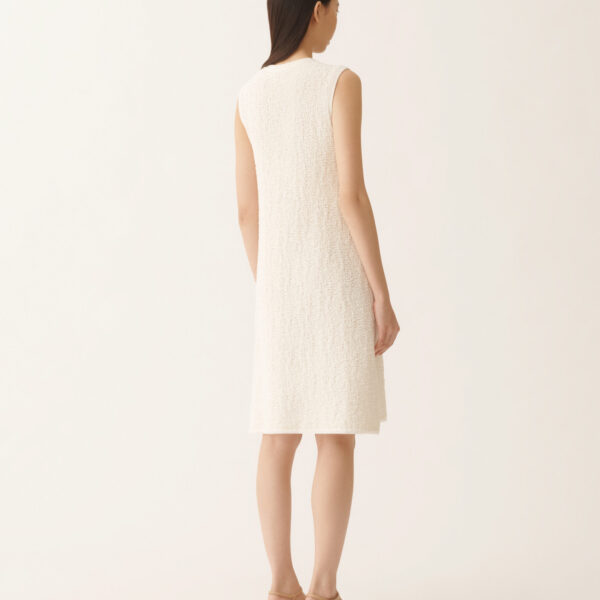 Cotton Tweed Dress with Sequins in Butter