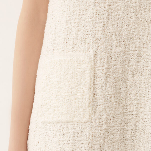 Cotton Tweed Dress with Sequins in Butter - Image 5