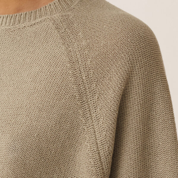 Cotton and Linen Cape with Sequins in Khaki - Image 5