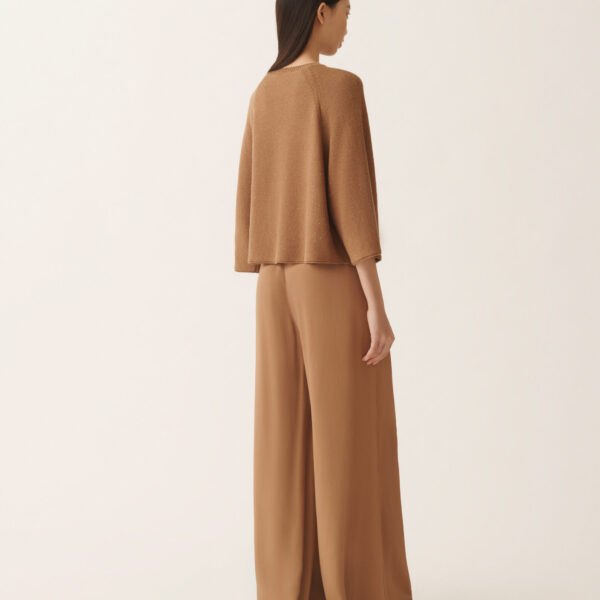 Cotton and Linen Cape with Sequins in Wicker