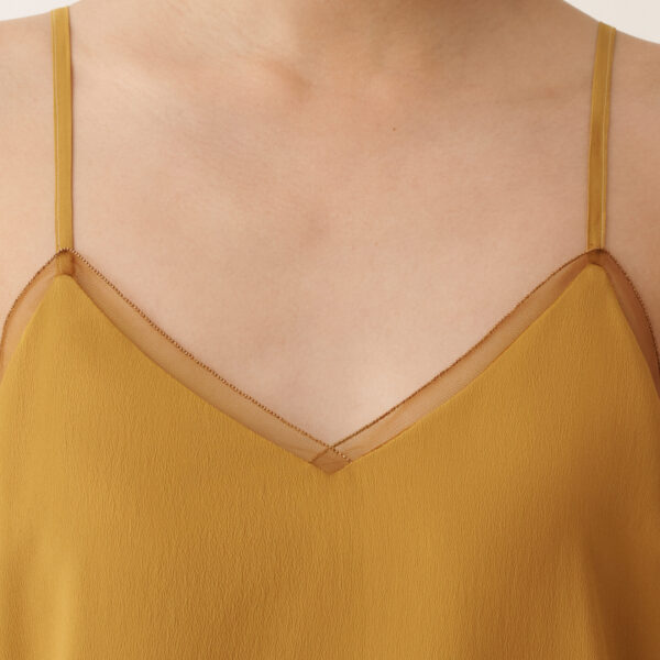 Crepe de Chine Lingerie Top in Mustard - Image 5