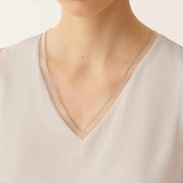 Crepe de Chine Tank Top in Rain - Image 5