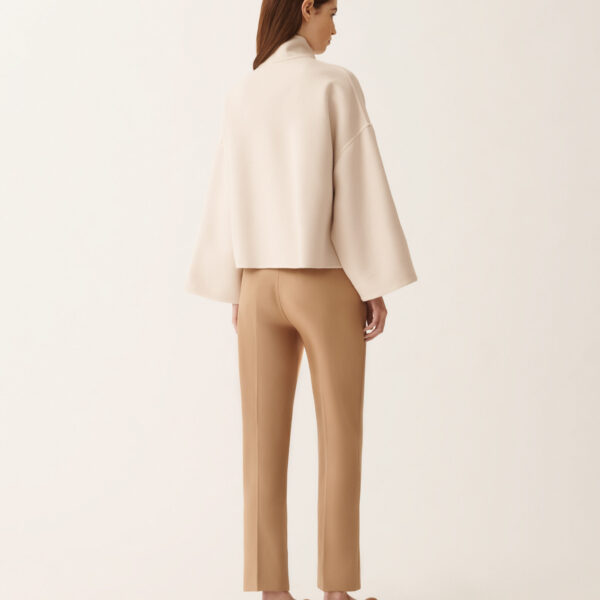 Cropped Boxy Coat in Double Wool