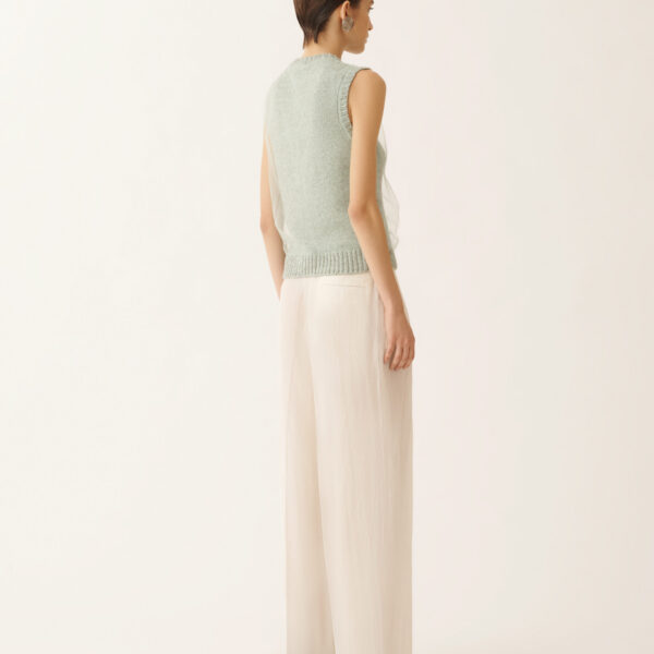 Cropped Vest in Mouliné Yarn