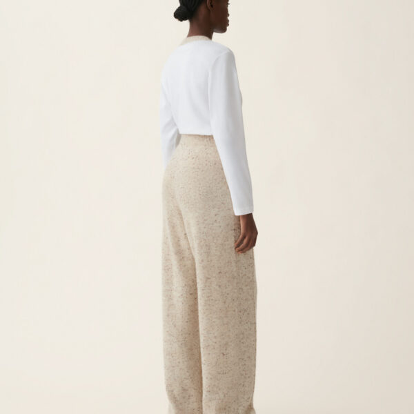 Donegal Yarn Trousers with Lurex in Cachà