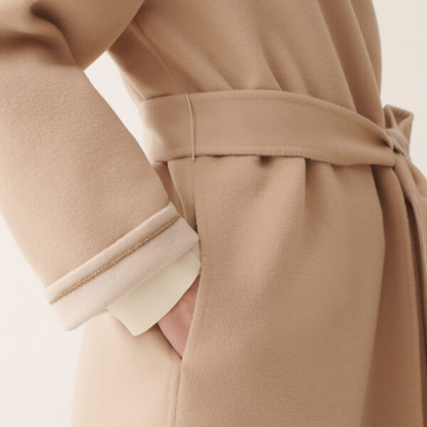 Double Wool Coat in Kasha - Image 5