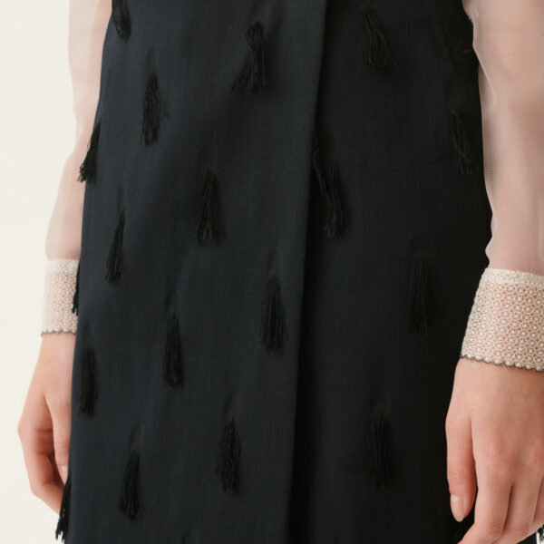 Fil Coupe' Wrap Midi Skirt in Midnight Blue - Image 5