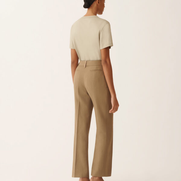 Fluid Linen and Viscose Pants in Mud