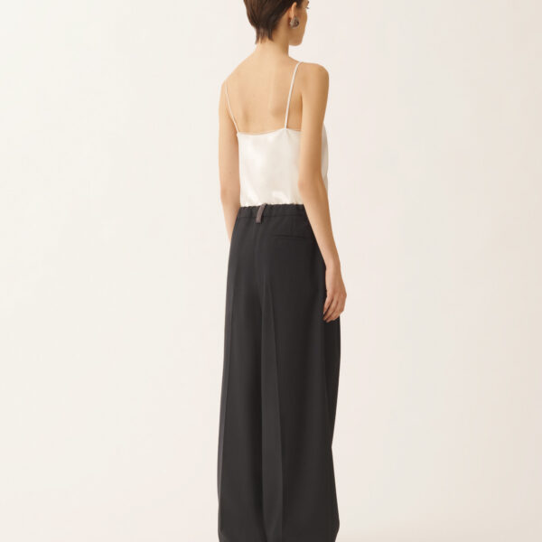 Fluid Techno-Tailored Pants in Midnight Blue
