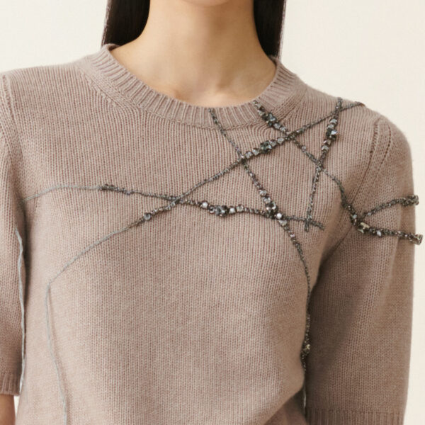 Gauze Cashmere Sweater in Mocha - Image 5