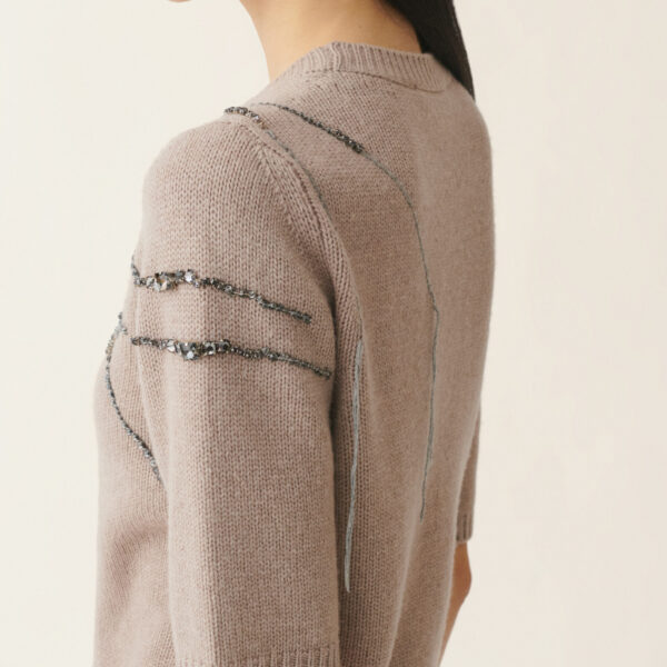 Gauze Cashmere Sweater in Mocha - Image 6