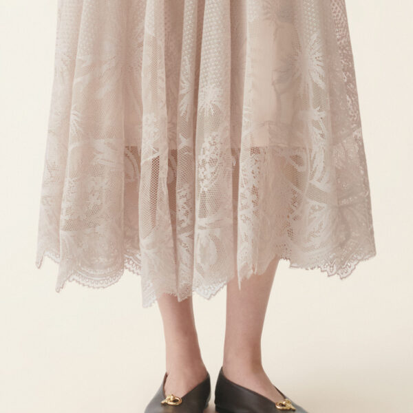 Jacquard Lace Skirt in Cachà - Image 5