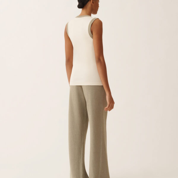 Jersey Tank Top in Butter and Khaki