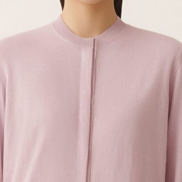 Lilac Pink Wool and Cotton Cardigan - Image 5