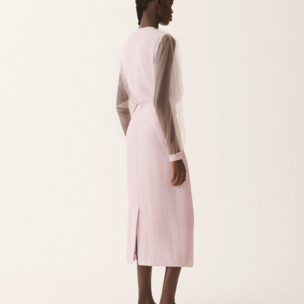 Lillac Pink Pencil Skirt in Fluid Fabric