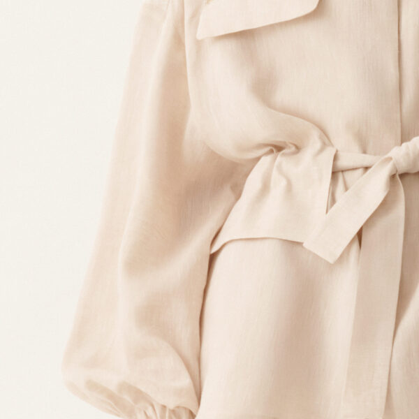 Linen Canvas Field Jacket in Natural - Image 5