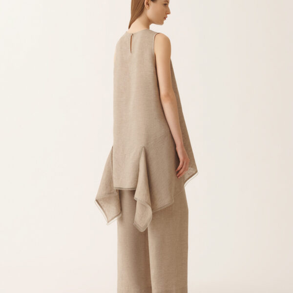 Linen Fabric Top in Dove Grey