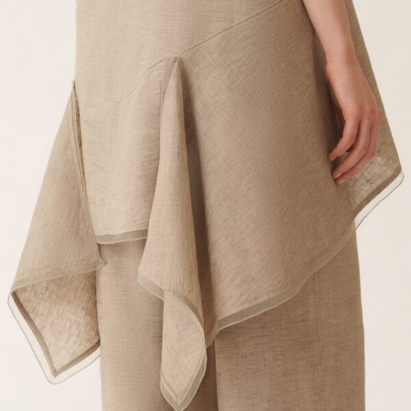 Linen Fabric Top in Dove Grey - Image 5