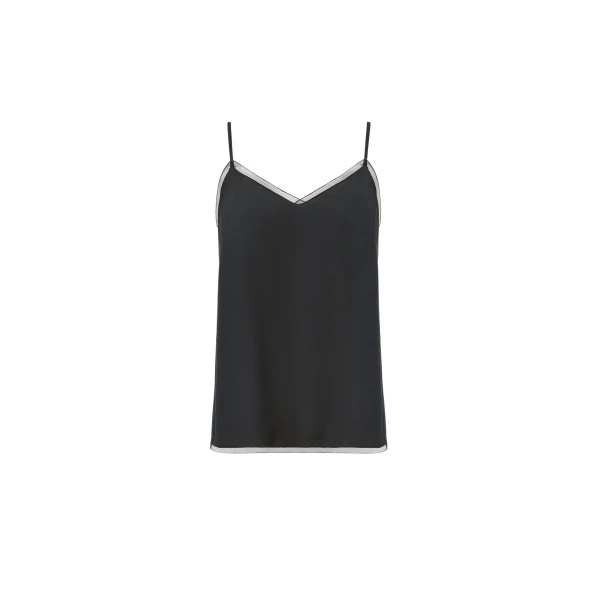 Fabiana Filippi Lingerie Top in Crepe de Chine, Midnight Blue