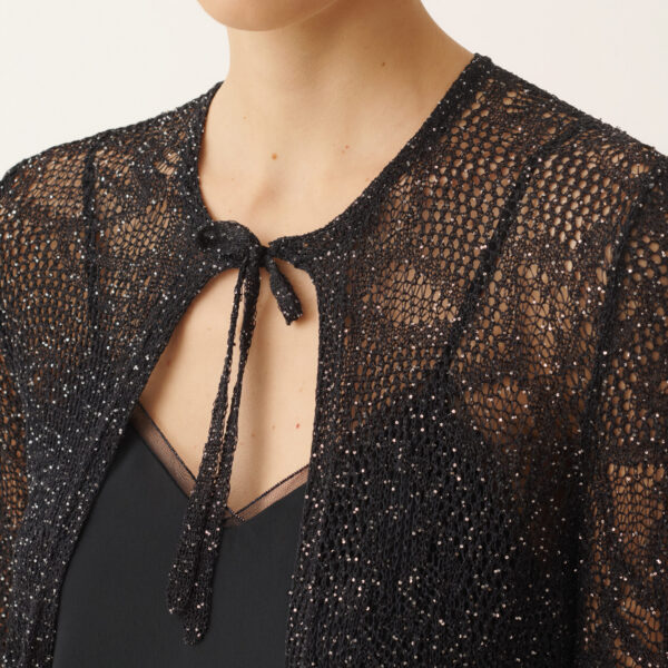 Long Cardigan in Midnight Blue Micro Sequins - Image 5
