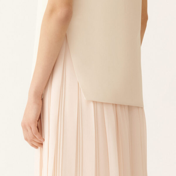 Long Dress with Georgette Skirt in Butter - Image 5
