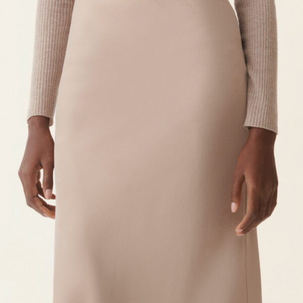 Long Fluid Skirt in Mocha - Image 5