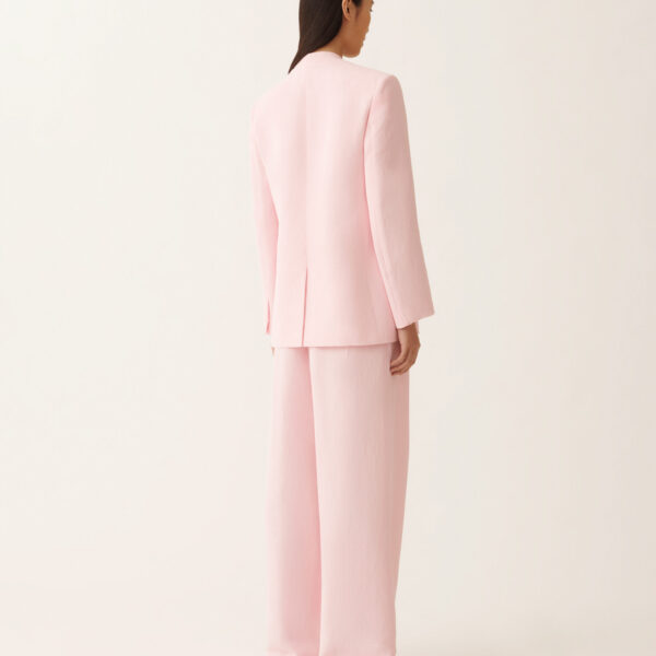 Long Jacket in Fluid Linen and Viscose