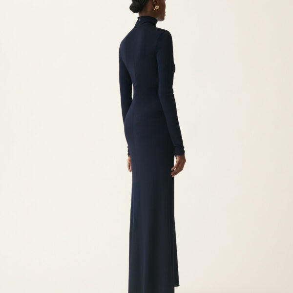 Long Jersey Dress in Midnight Blue