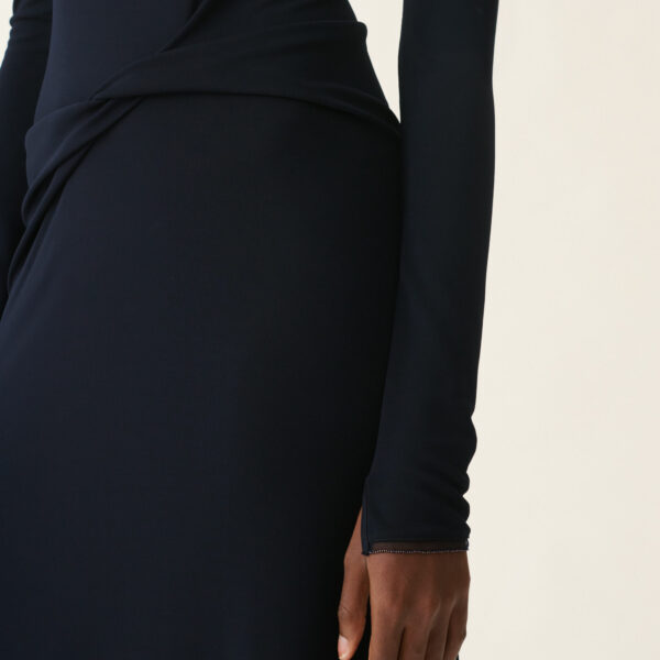 Long Jersey Dress in Midnight Blue - Image 5