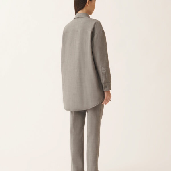 Long Shirt in Bistretch Fresh Wool with Padding