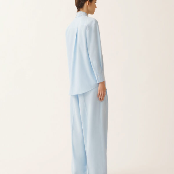 Long Sky Blue Poplin Shirt