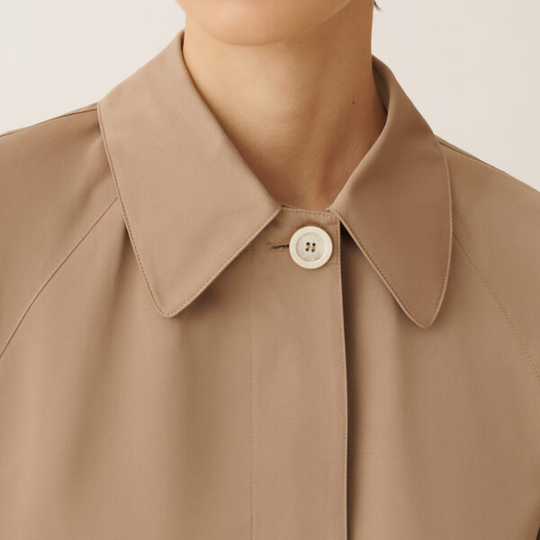 Long Trench Coat in Ottoman, Mud - Image 6