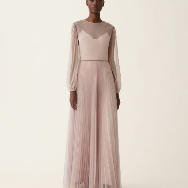 Long Tulle Dress in Cachà - Image 6