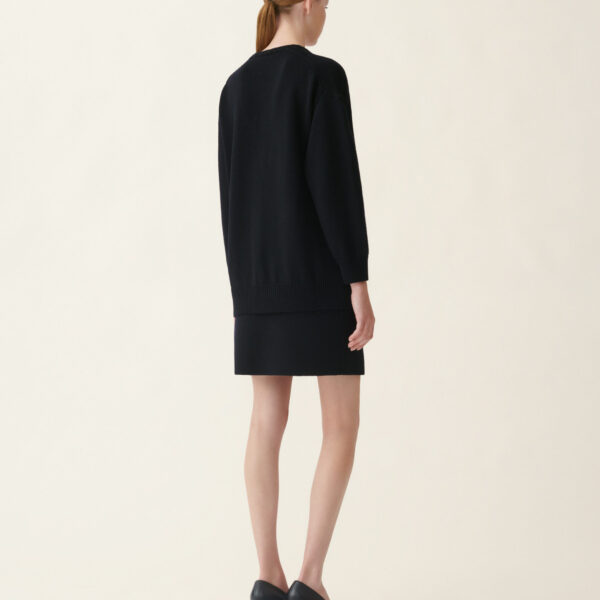 Merino Wool Cardigan in Midnight Blue