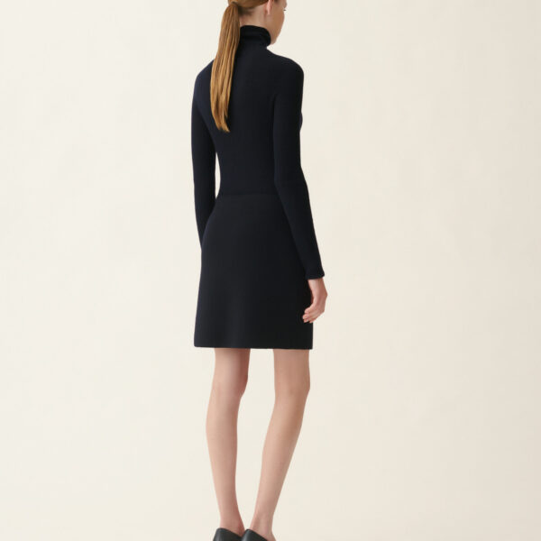 Merino Wool Miniskirt in Midnight Blue
