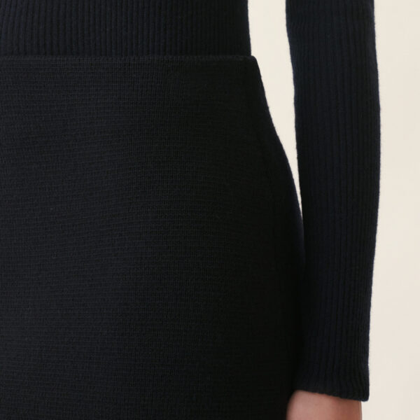Merino Wool Miniskirt in Midnight Blue - Image 5