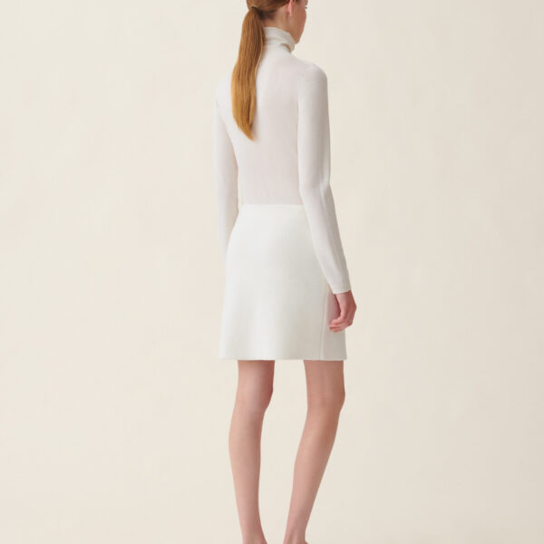 Merino Wool Miniskirt in Raffia