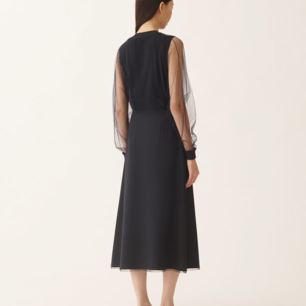 Mid-Length Skirt in Techno Tailoring
