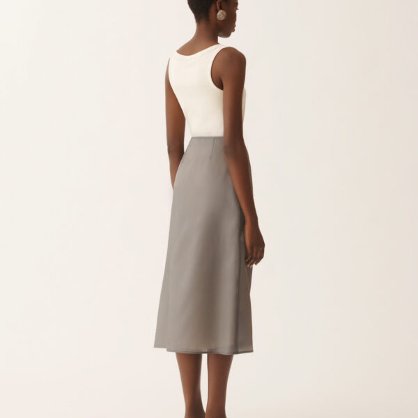 Midi Skirt in Water-Reflective Organza