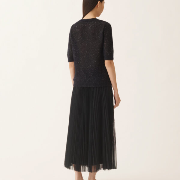 Midnight Blue Mohair Sweater with Sequins