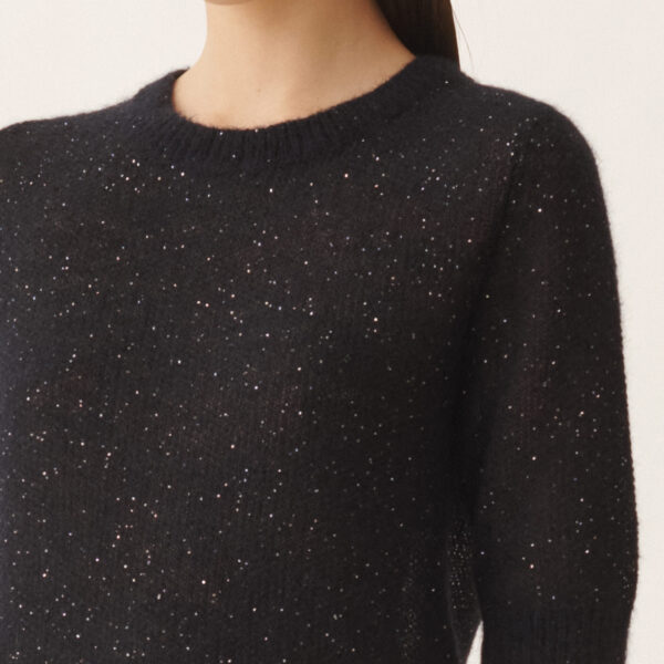 Midnight Blue Mohair Sweater with Sequins - Image 5
