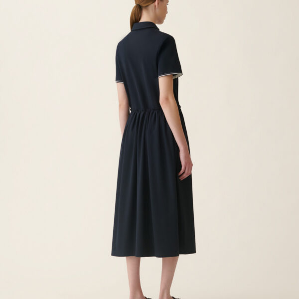 Milano Stitch Jersey Dress in Midnight Blue