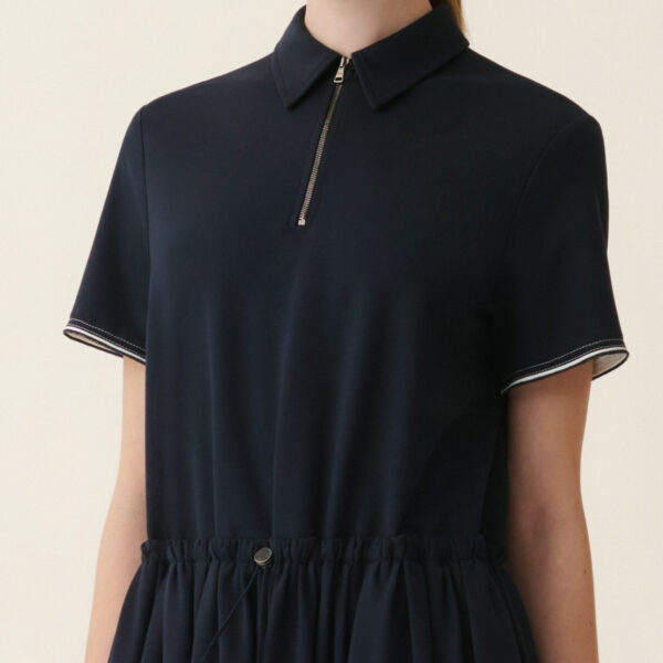 Milano Stitch Jersey Dress in Midnight Blue - Image 5