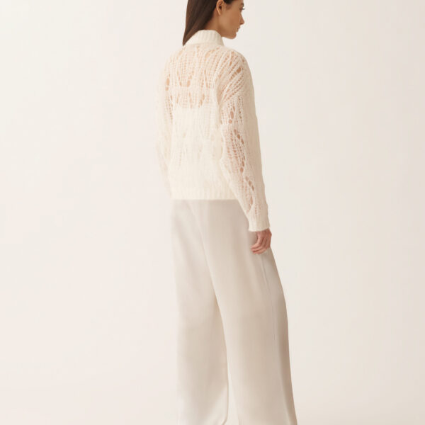 Mohair Bomber Jacket with Coating in Raffia