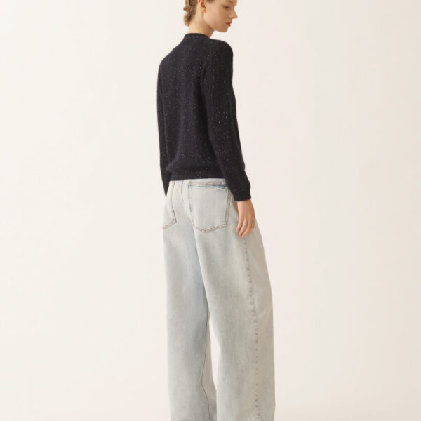 Mohair Cardigan with Sequins in Night Blue