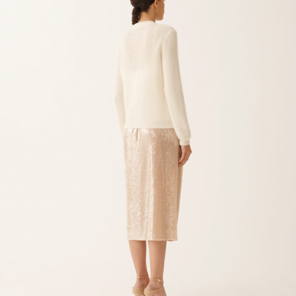 Mohair Cardigan with Sequins in Raffia