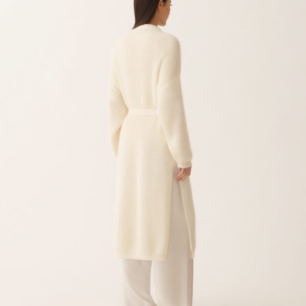 Mohair Maxi Cardigan with Sequins in Raffia