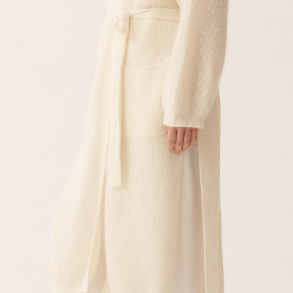 Mohair Maxi Cardigan with Sequins in Raffia - Image 5
